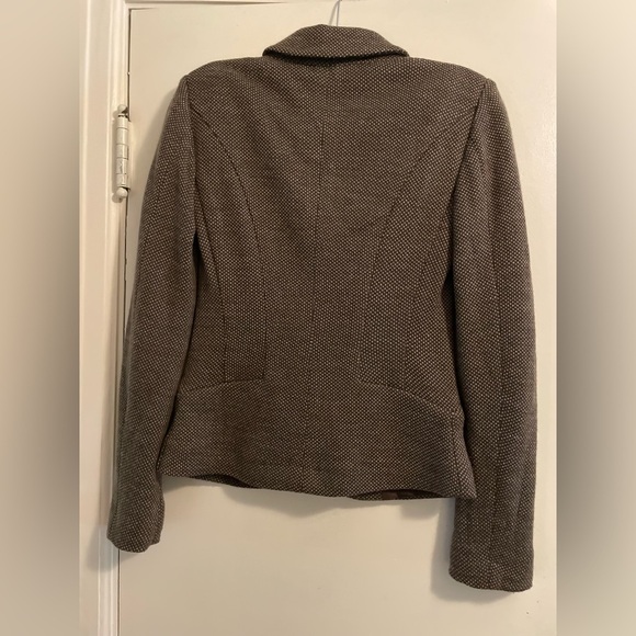 Max Mara Weekend Wool Blend Mixed Brown White Pattern Blazer Size Extra Small - Picture 7 of 13